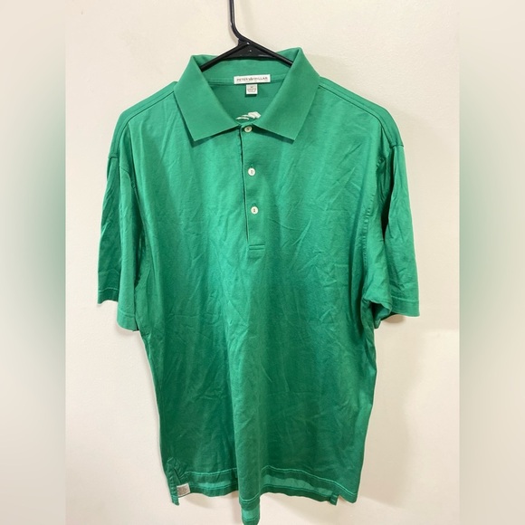 PETER MILLAR Men’s Green Polo Shirt 100% Cotton Size M - Picture 2 of 10
